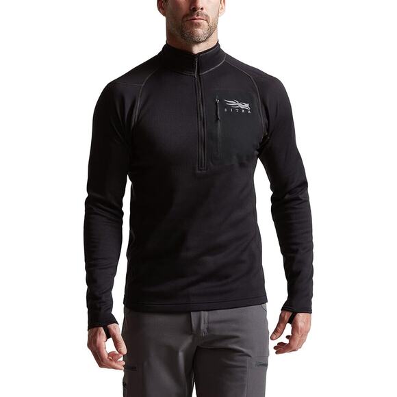 Sitka Gear Core Midweight Zip-T Fleece Half Zip Chest Pocket Black Men's Size XL - Picture 12 of 12